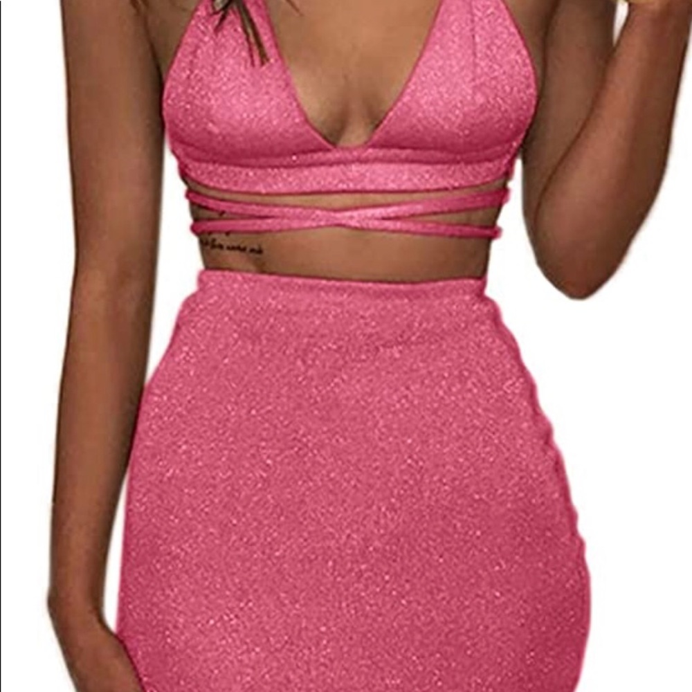 Pink glitter dress